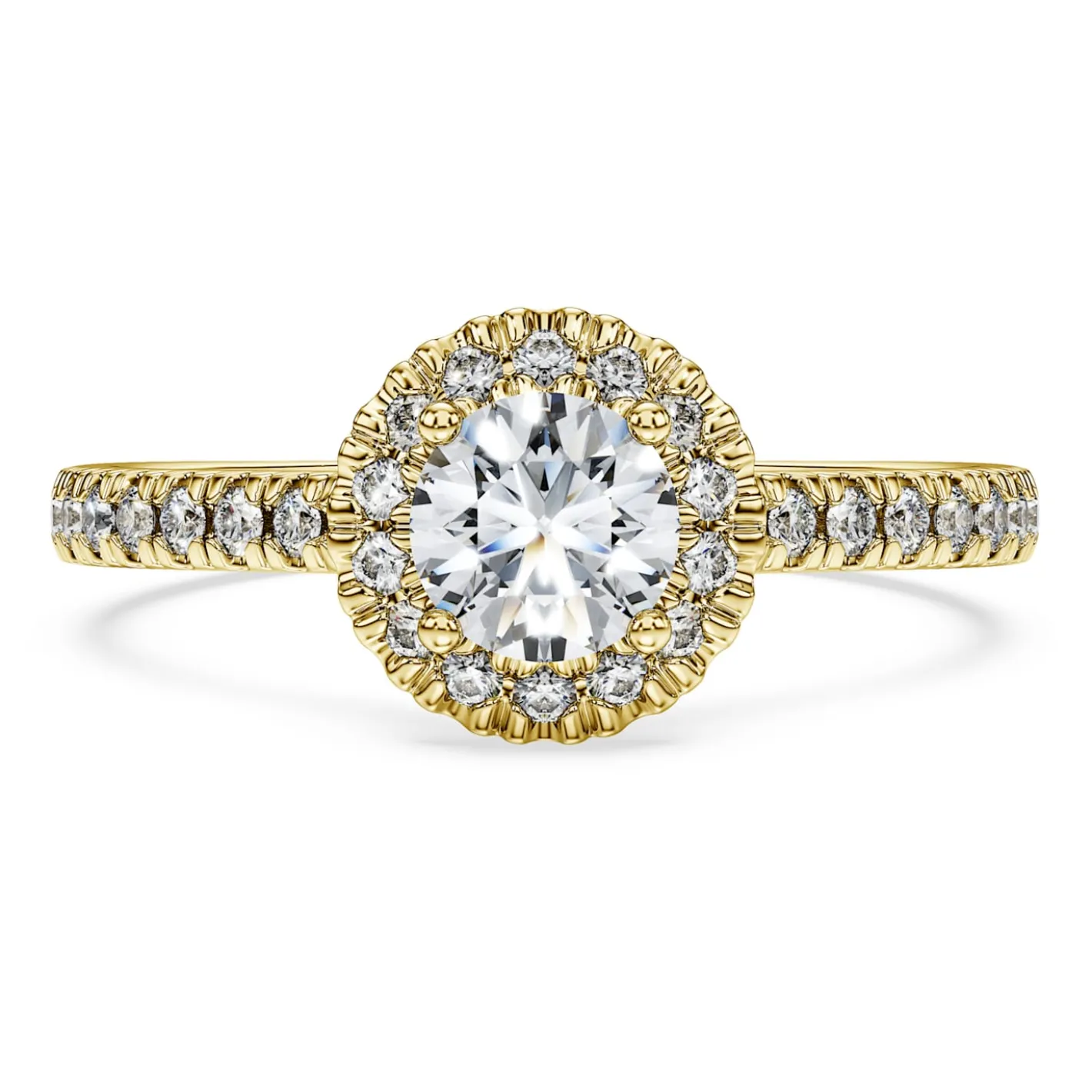 Anello solitario halo Eternity