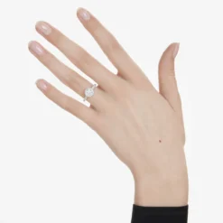 Anello solitario halo Eternity