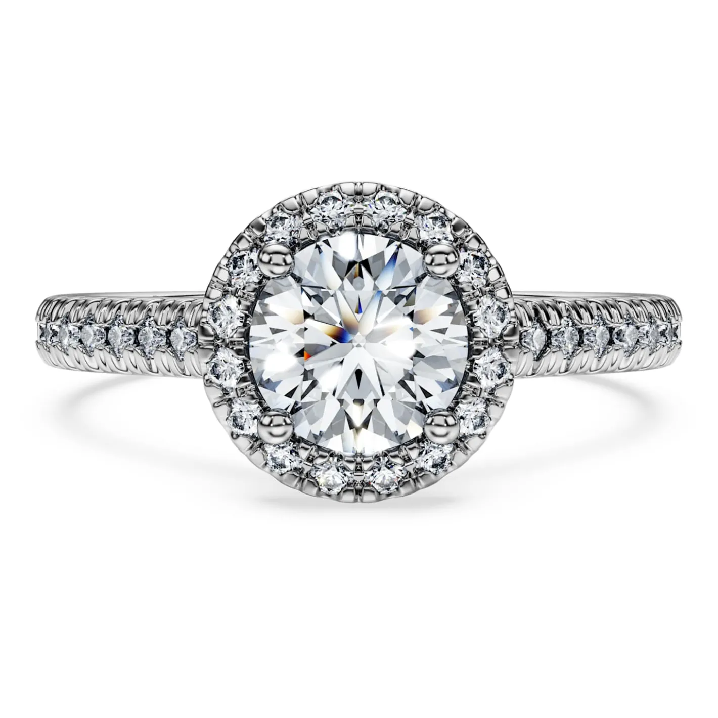 Anello solitario halo Eternity