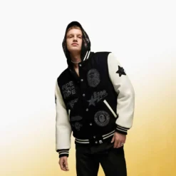 Shark Hooded Varsity Jacket A BATHING APE® Shark