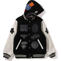 Shark Hooded Varsity Jacket A BATHING APE® Shark