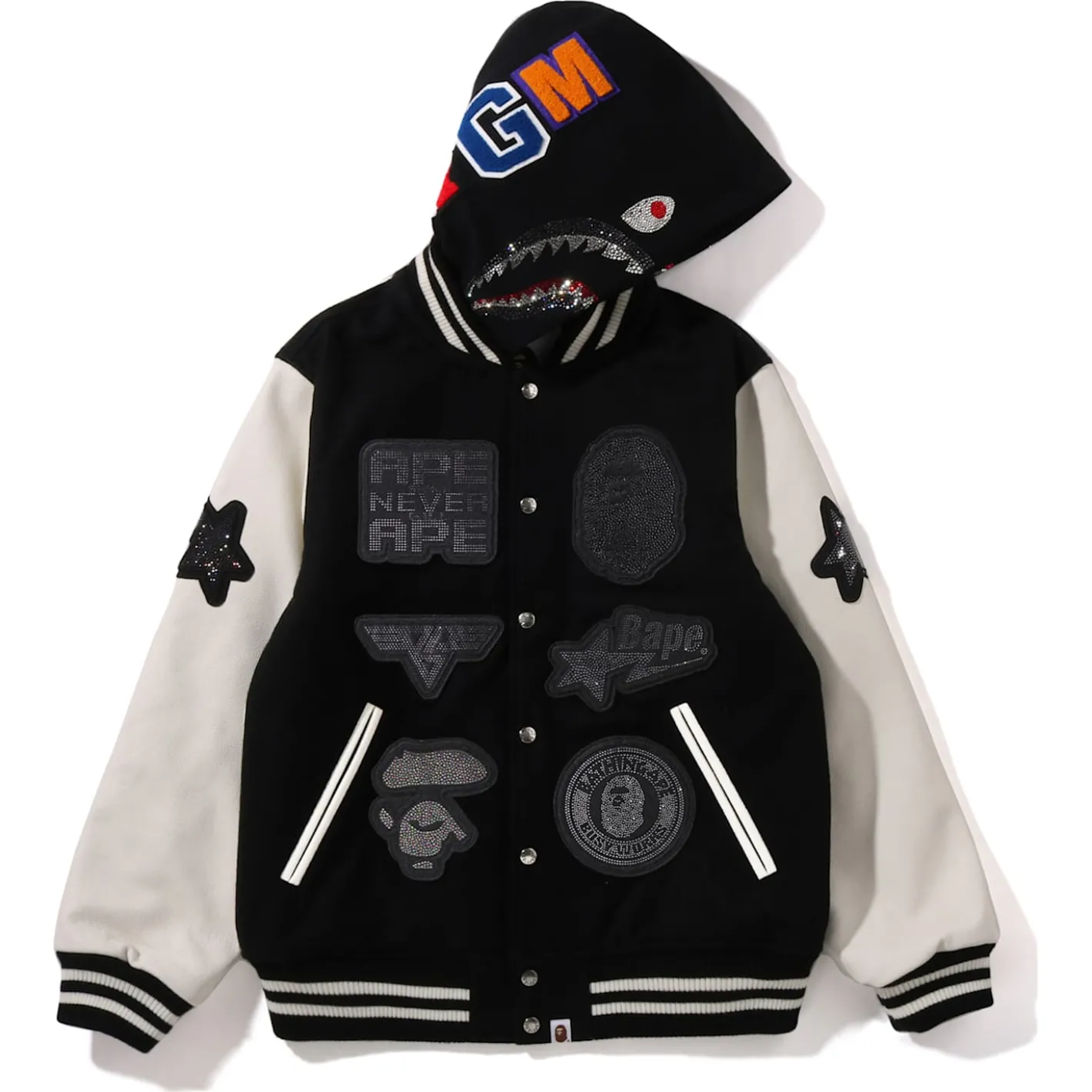 Shark Hooded Varsity Jacket A BATHING APE® Shark